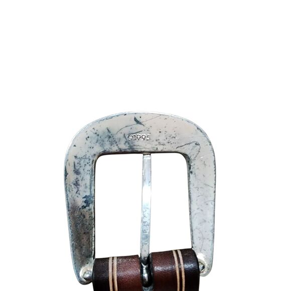 Tony Lama Men Leather Tooled Belt Sz 40 Western Equestrian Cowboy Floral Studded - Picture 4 of 9